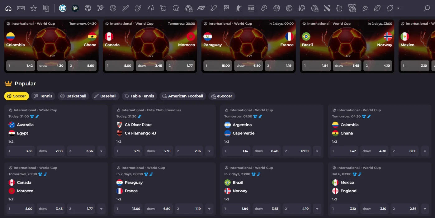 Instant Casino Sportweddenschappen
